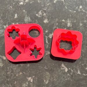 Vintage Tupperware red Cookie Cutters